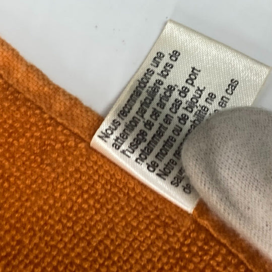 HERMES towel cotton Orange Bath towel Interior Throw Blanket Yachting beach towel logo Women Used Authentic