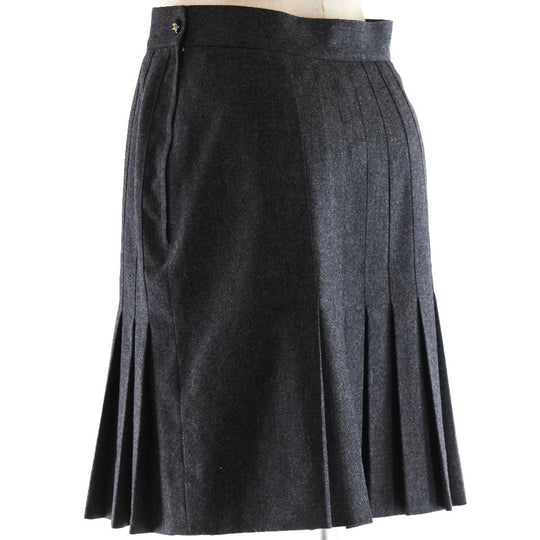 CHANEL skirt P03474/V03532 Wool, Silk gray 40