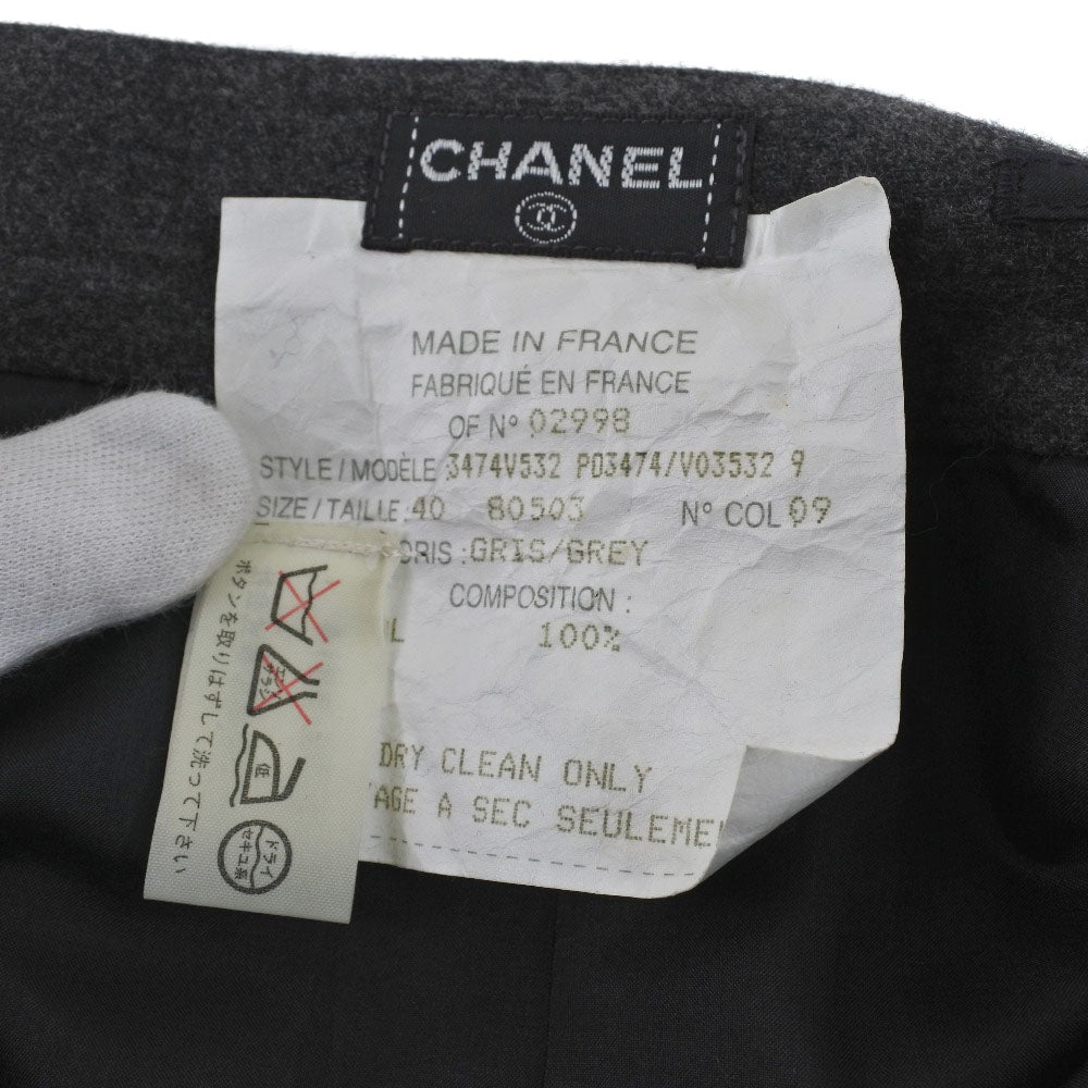 CHANEL skirt P03474/V03532 Wool, Silk gray 40