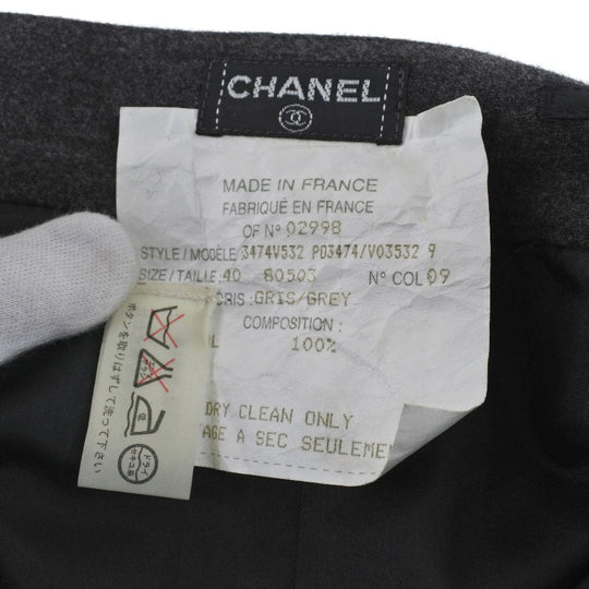 CHANEL skirt P03474/V03532 Wool, Silk gray 40