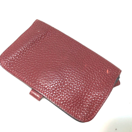 HERMES Coin case Togo Rouge ash Dogon Women Used Authentic