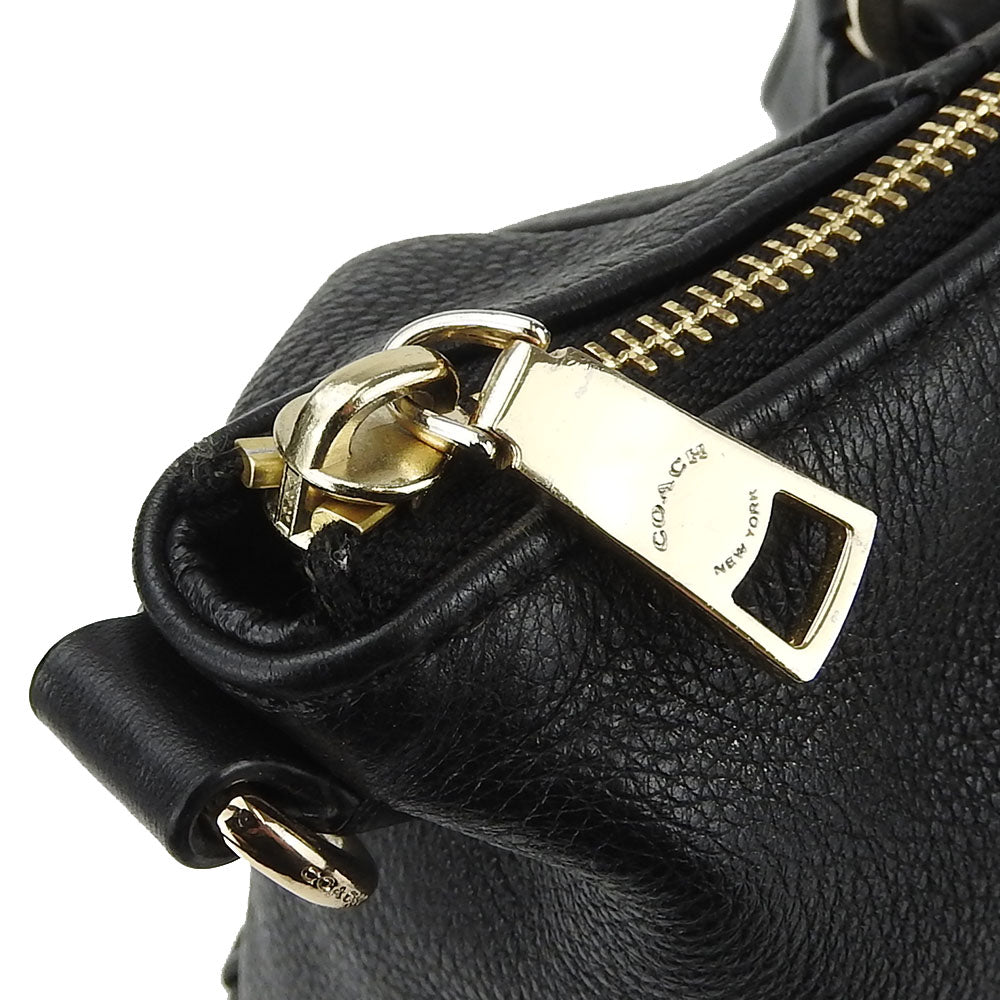 COACH Handbag F34508 leather black Women Used Authentic