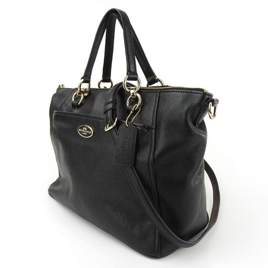 COACH Handbag F34508 leather black Women Used Authentic