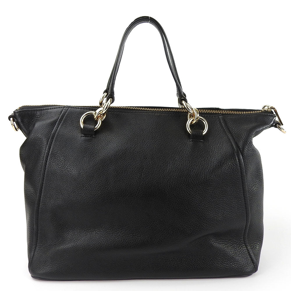 COACH Handbag F34508 leather black Women Used Authentic