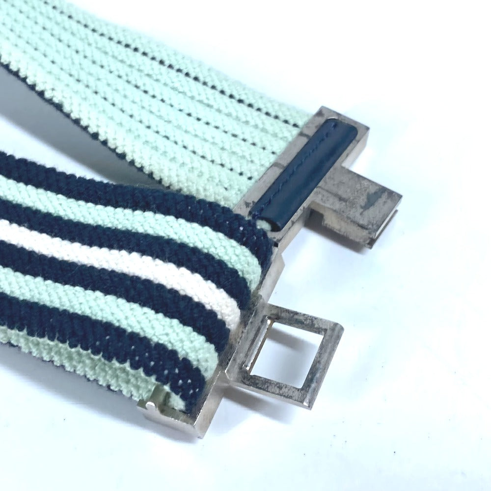 HERMES belt Cotton, Polyester, Rubber Multi striped belt H logo Women(Unisex) Used Authentic