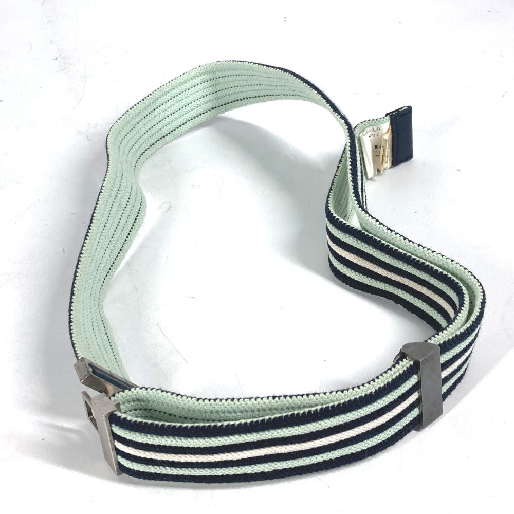 HERMES belt Cotton, Polyester, Rubber Multi striped belt H logo Women(Unisex) Used Authentic
