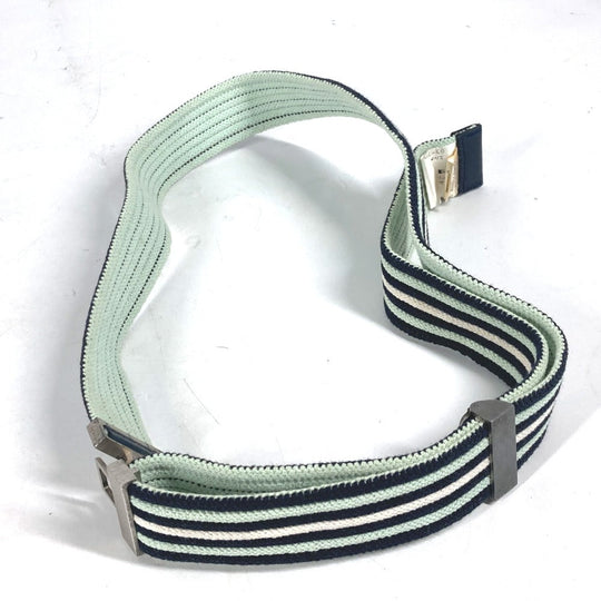 HERMES belt Cotton, Polyester, Rubber Multi striped belt H logo Women(Unisex) Used Authentic