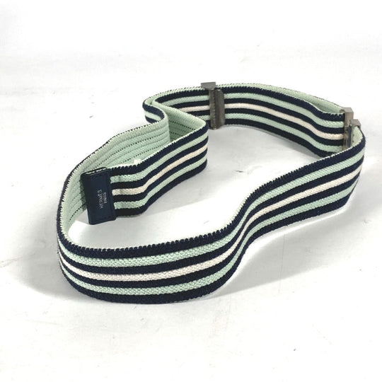 HERMES belt Cotton, Polyester, Rubber Multi striped belt H logo Women(Unisex) Used Authentic