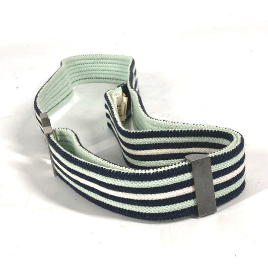 HERMES belt Cotton, Polyester, Rubber Multi striped belt H logo Women(Unisex) Used Authentic