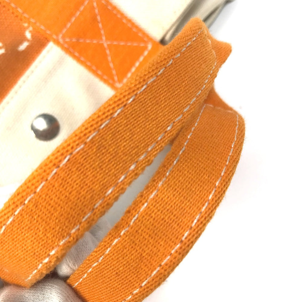HERMES Tote Bag canvas Orange Handbag Bora Bora PM Cheval Spries Women Used Authentic