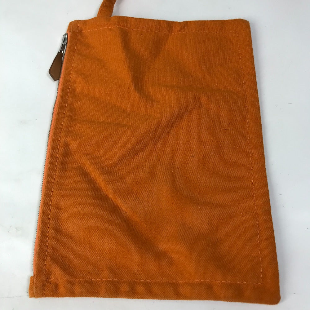 HERMES Tote Bag canvas Orange Handbag Bora Bora PM Cheval Spries Women Used Authentic
