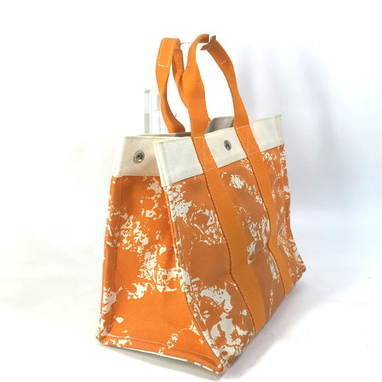 HERMES Tote Bag canvas Orange Handbag Bora Bora PM Cheval Spries Women Used Authentic