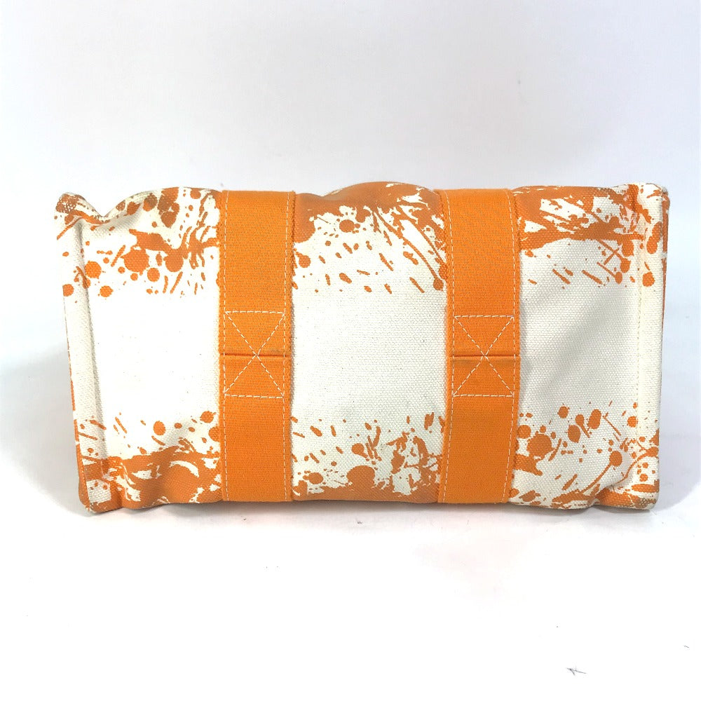 HERMES Tote Bag canvas Orange Handbag Bora Bora PM Cheval Spries Women Used Authentic