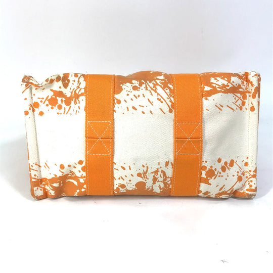 HERMES Tote Bag canvas Orange Handbag Bora Bora PM Cheval Spries Women Used Authentic