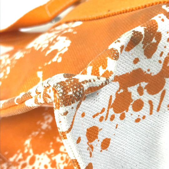 HERMES Tote Bag canvas Orange Handbag Bora Bora PM Cheval Spries Women Used Authentic