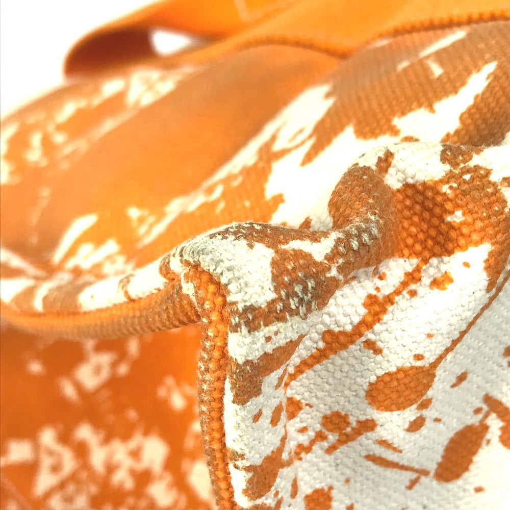 HERMES Tote Bag canvas Orange Handbag Bora Bora PM Cheval Spries Women Used Authentic
