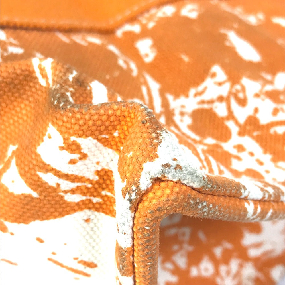 HERMES Tote Bag canvas Orange Handbag Bora Bora PM Cheval Spries Women Used Authentic
