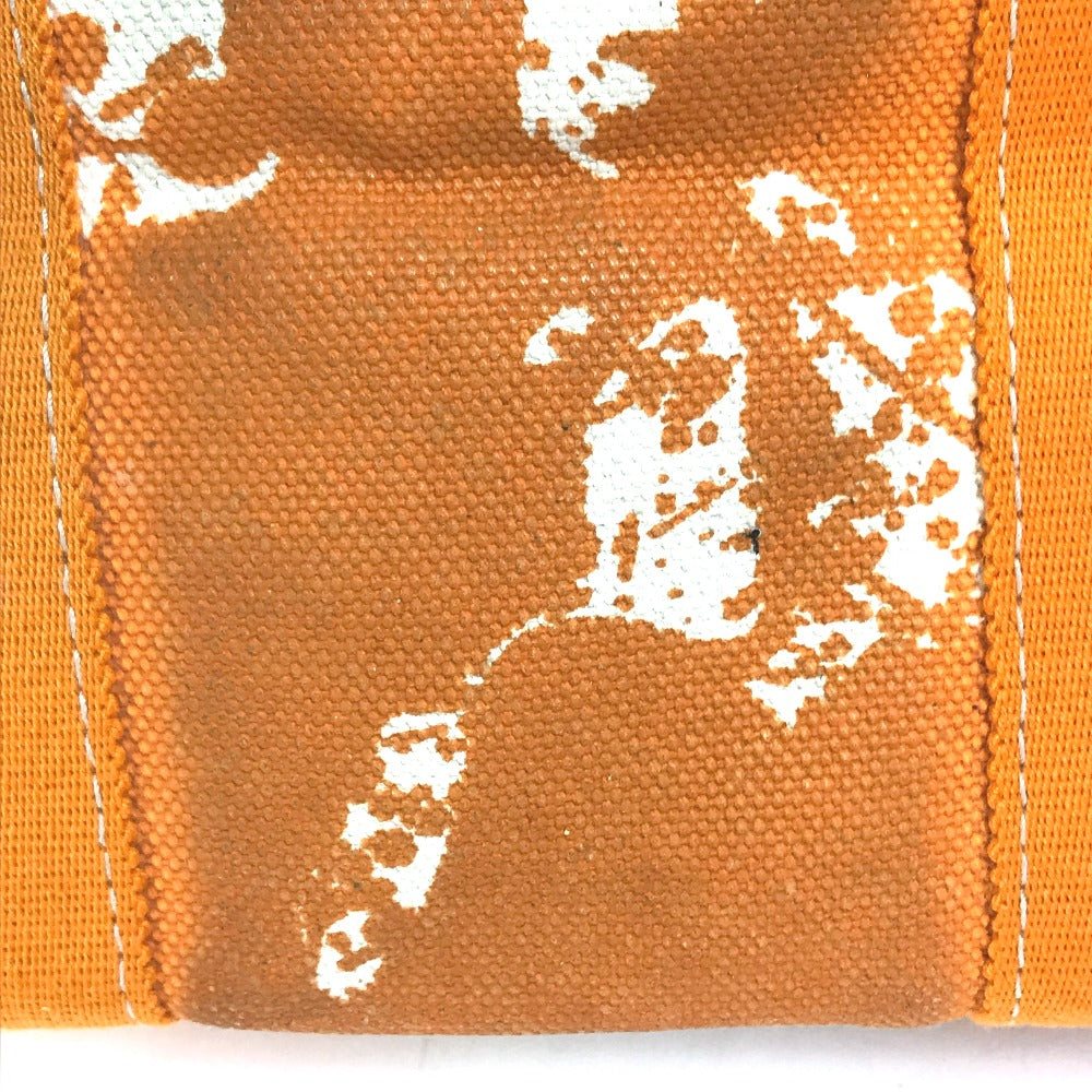 HERMES Tote Bag canvas Orange Handbag Bora Bora PM Cheval Spries Women Used Authentic