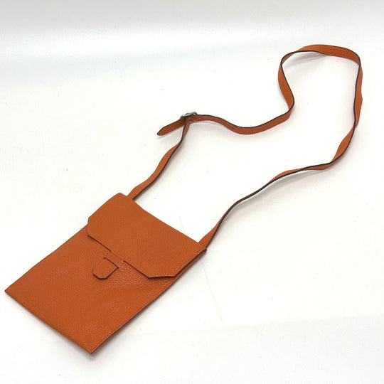 HERMES Shoulder Bag Togo Orange Crossbody bag Amery Women Used Authentic