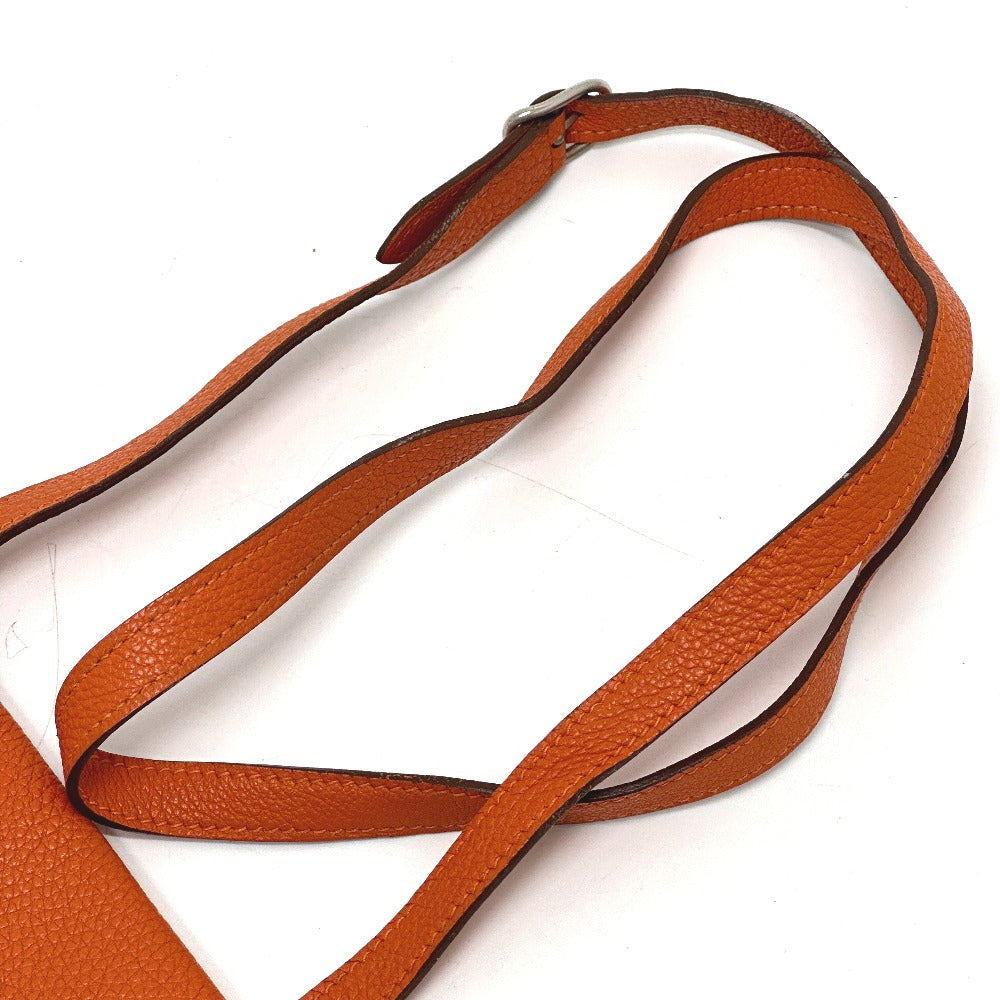 HERMES Shoulder Bag Togo Orange Crossbody bag Amery Women Used Authentic