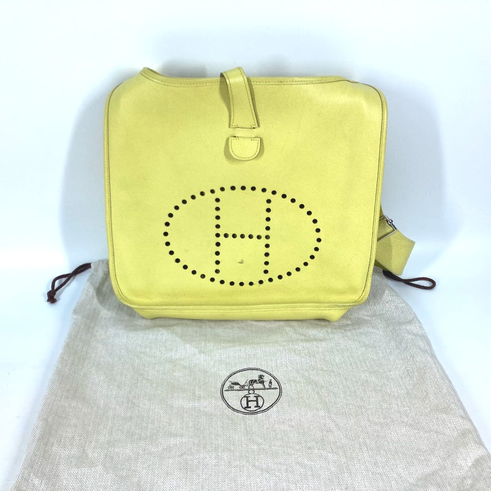 HERMES Shoulder Bag Epsom yellow Crossbody bag Evelyn 3 GM Women Used Authentic