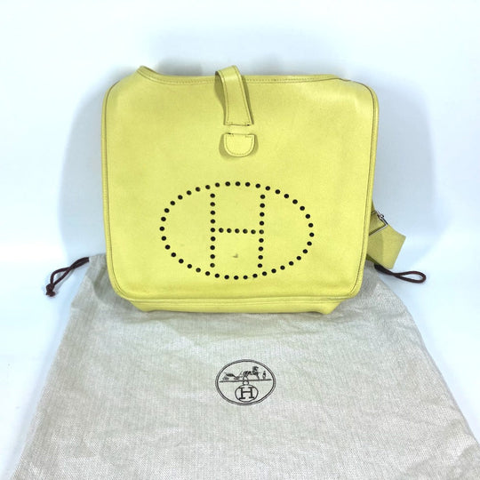 HERMES Shoulder Bag Epsom yellow Crossbody bag Evelyn 3 GM Women Used Authentic