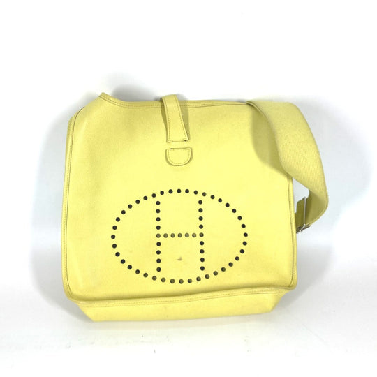 HERMES Shoulder Bag Epsom yellow Crossbody bag Evelyn 3 GM Women Used Authentic