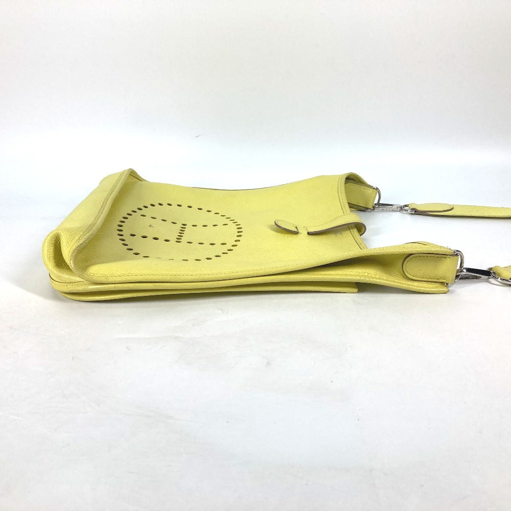 HERMES Shoulder Bag Epsom yellow Crossbody bag Evelyn 3 GM Women Used Authentic