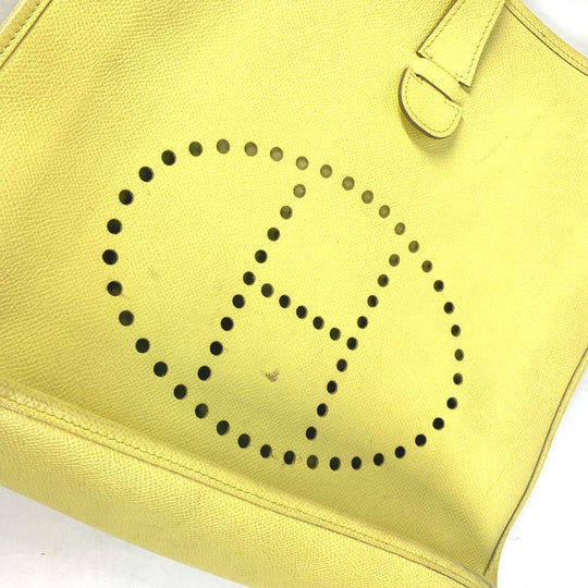 HERMES Shoulder Bag Epsom yellow Crossbody bag Evelyn 3 GM Women Used Authentic