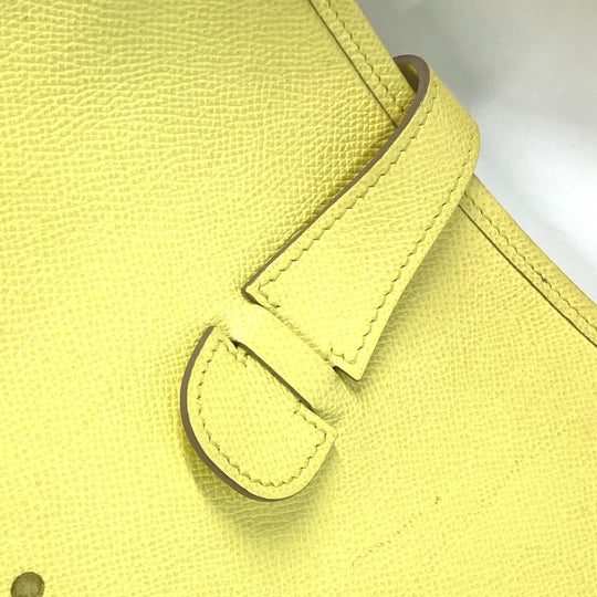HERMES Shoulder Bag Epsom yellow Crossbody bag Evelyn 3 GM Women Used Authentic