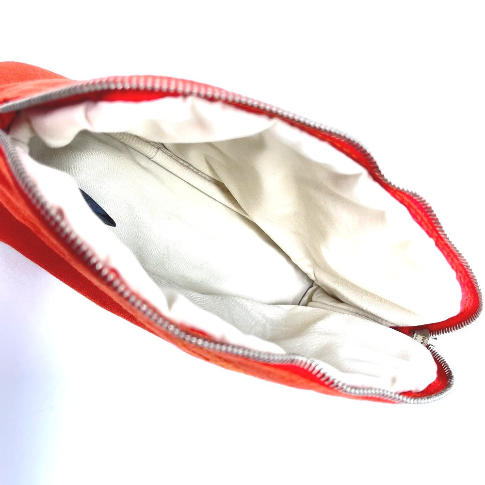 HERMES Pouch cotton Orange Bored pouch