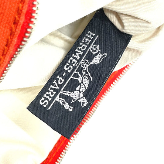 HERMES Pouch cotton Orange Bored pouch