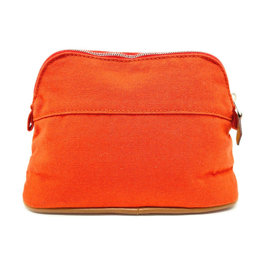 HERMES Pouch cotton Orange Bored pouch