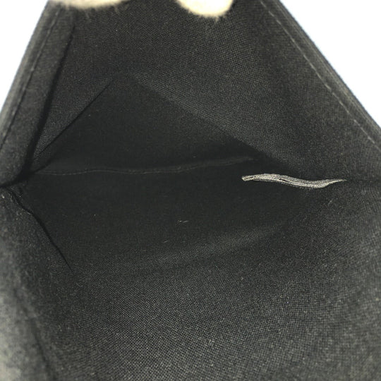 HERMES Pouch canvas black Bolide cotton travel pouch