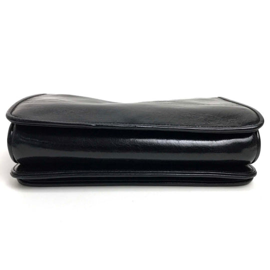 MIUMIU Shoulder Bag 5BD015 Calf leather black 2WAY shoulder crossbody Women Used Authentic