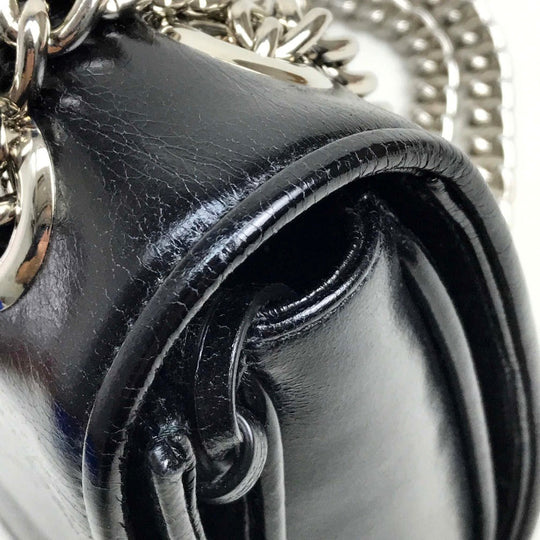 MIUMIU Shoulder Bag 5BD015 Calf leather black 2WAY shoulder crossbody Women Used Authentic