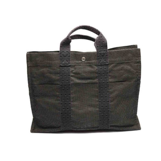 HERMES Tote Bag canvas gray MM Her Line unisex(Unisex) Used Authentic