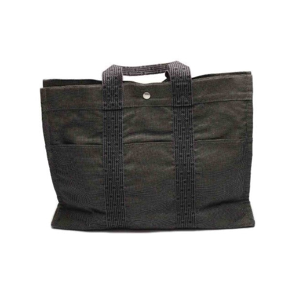HERMES Tote Bag canvas gray MM Her Line unisex(Unisex) Used Authentic