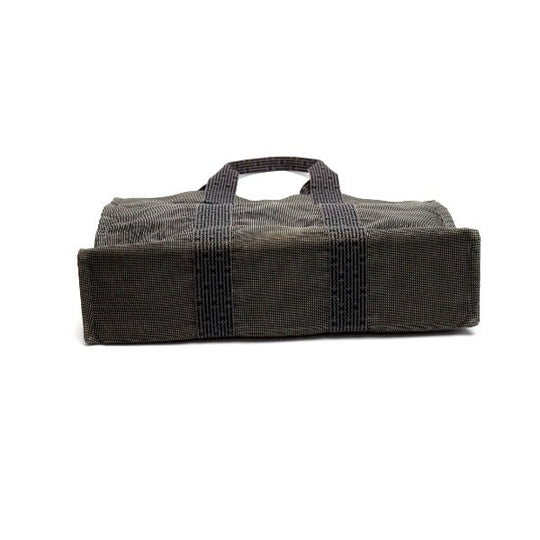 HERMES Tote Bag canvas gray MM Her Line unisex(Unisex) Used Authentic