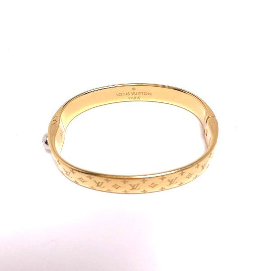 LOUIS VUITTON bracelet M00251 Gold Plated gold Cuff nanogram Monogram Small size Women Used Authentic