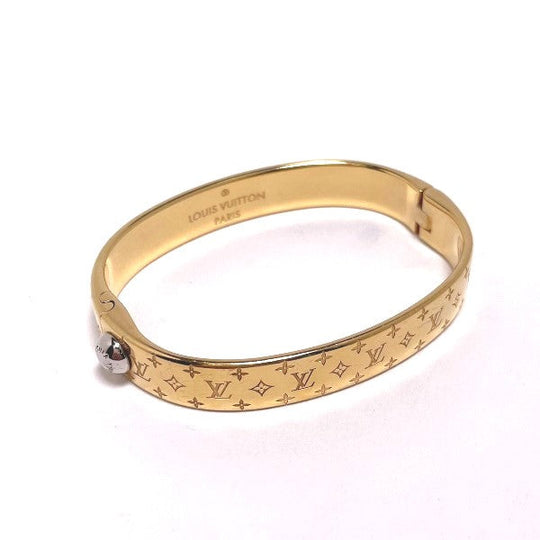 LOUIS VUITTON bracelet M00251 Gold Plated gold Cuff nanogram Monogram Small size Women Used Authentic