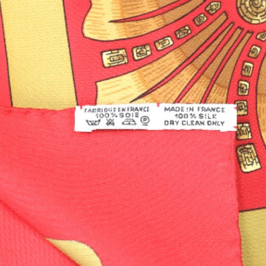 HERMES scarf silk yellow SPRINGS scarf Carre90 Women Used Authentic