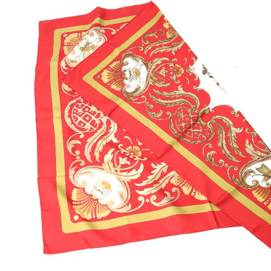 HERMES scarf silk yellow SPRINGS scarf Carre90 Women Used Authentic