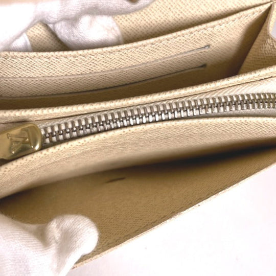 LOUIS VUITTON Bifold Wallet N61744 Damier Azur canvas, leather white Portefeuille Tresol Women(Unisex) Used Authentic