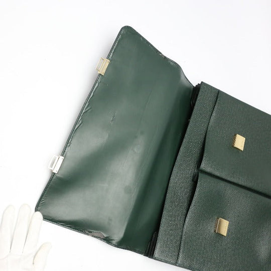 LOUIS VUITTON Briefcase M30792 Taiga green Doctor's bag Taiga serviette tobol mens Used Authentic