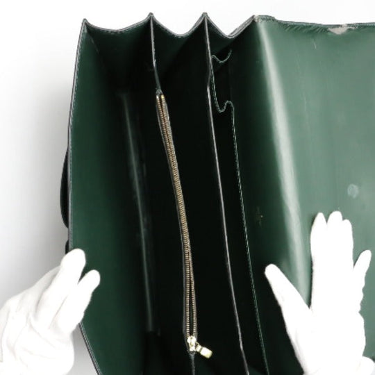 LOUIS VUITTON Briefcase M30792 Taiga green Doctor's bag Taiga serviette tobol mens Used Authentic