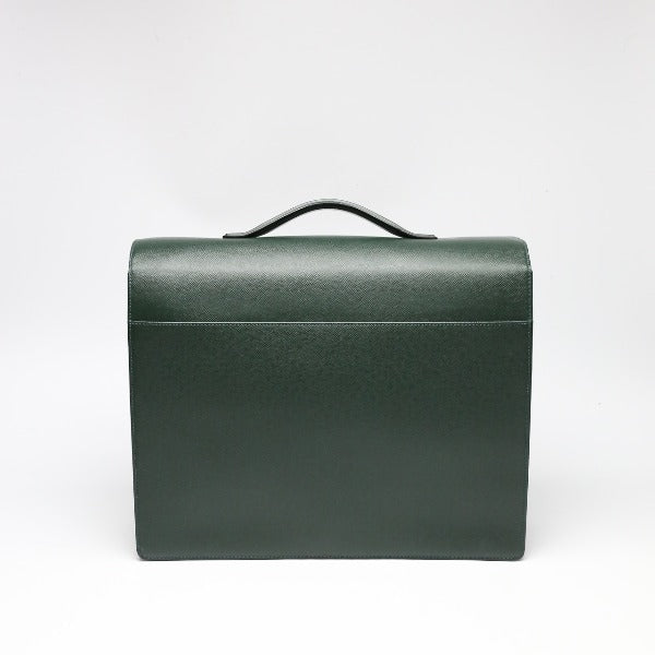 LOUIS VUITTON Briefcase M30792 Taiga green Doctor's bag Taiga serviette tobol mens Used Authentic