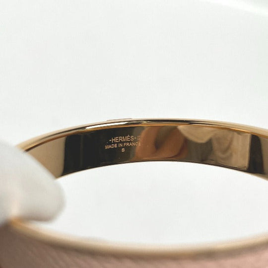 HERMES Bangle leather Pink x Gold bracelet leather Gold Plated Women Used Authentic