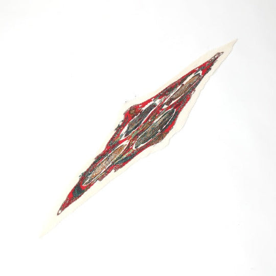 HERMES scarf silk Red x white Pleated scarf PleatedCarre Fish pattern Women Used Authentic