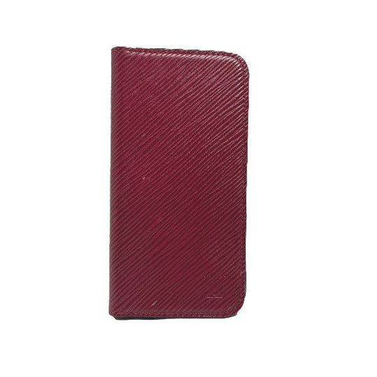 LOUIS VUITTON iPhone case M64468 Epi Leather wine-red Notebook type Epi iPhone X / XS Folio Women Used Authentic